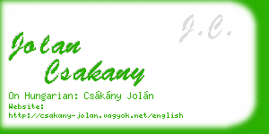 jolan csakany business card